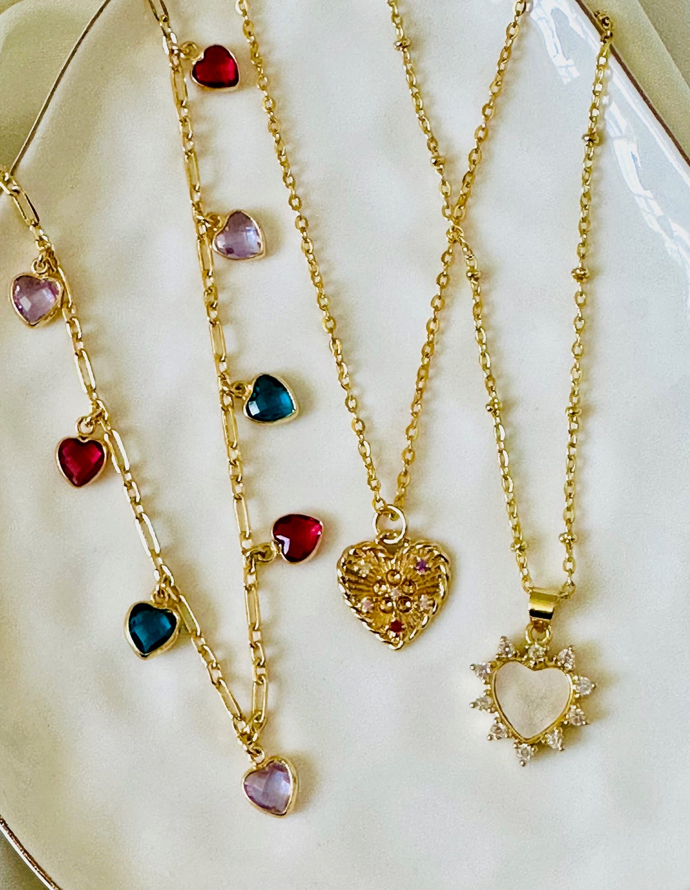 Multi-Colored Heart Necklace