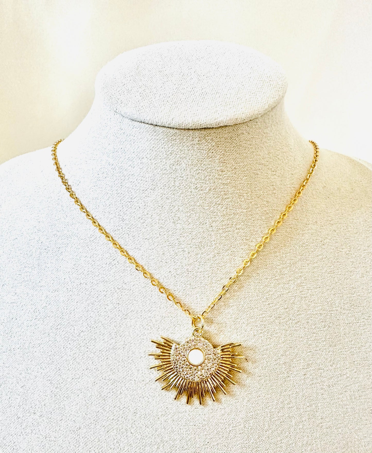 Opal Sun Burst Necklace